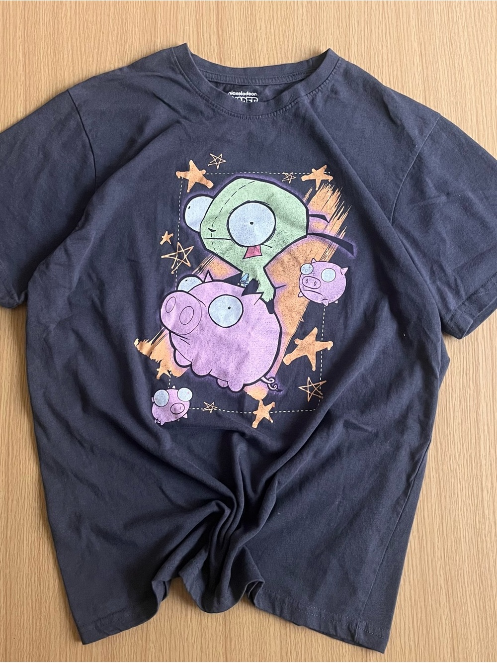 Invader Zim GIR Tee 🐷 Nickelodeon Graphic Piggy Print Sz L